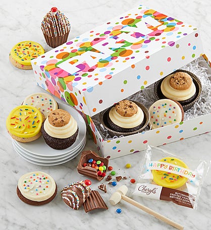 Birthday Cupcakes, Breakable Chocolates & Cookies
